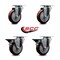 Service Caster 4'' Maroon Poly Wheel Swivel Top Plate Caster Set with 2 Posi Brakes, 4PK SCC-20S414-PPUB-MRN-2-PLB-2 - alternate 2
